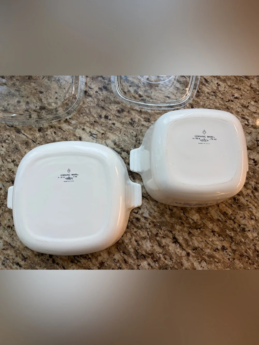 Vintage 1960s CorningWare Cornflower Blue Casserole Dish w/ glass lid set of 2